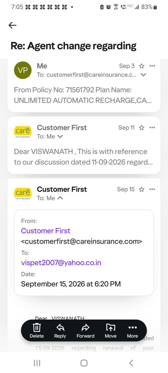 PdTamilnadu's tweet photo. @careinsuranceIN Amount paid but waiting for policy copy https://t.co/Y6Y2vV1NLo