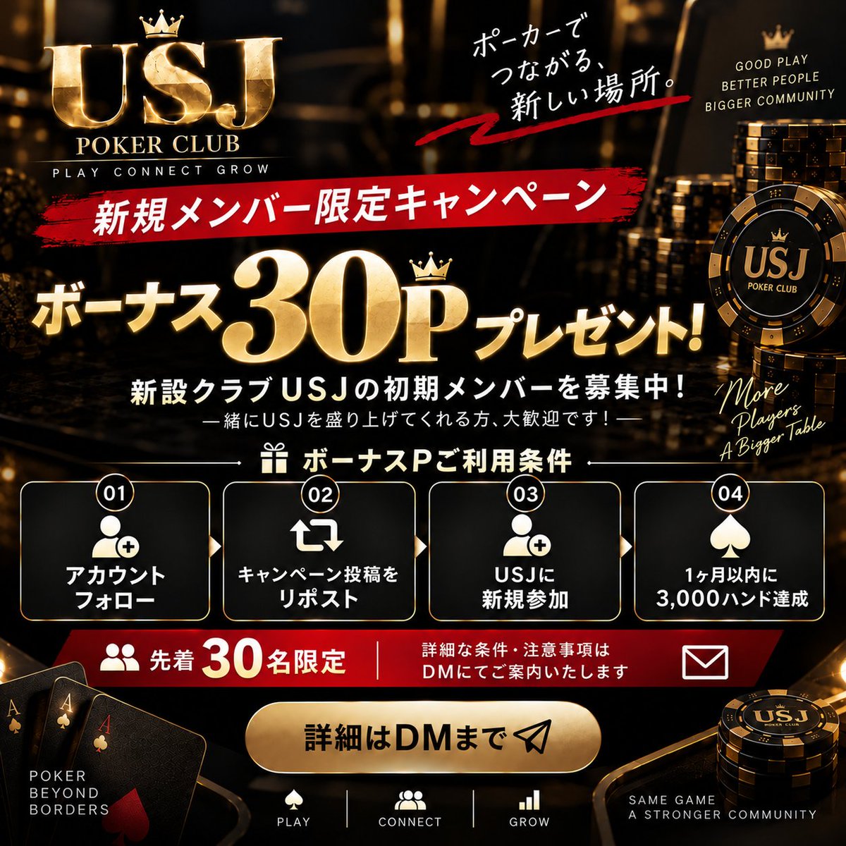 pokerlovers365's tweet photo. 🃏【PPPoker プレイヤー＆エージェント募集】

プレイヤー・エージェント募集中🔥
USJと一緒にポーカーコミュニティを盛り上げてくれる仲間を募集しています！
気になった方はお気軽にDMください📩
#PPPoker #PPポーカー #ポーカー https://t.co/vnoJlMvVd4