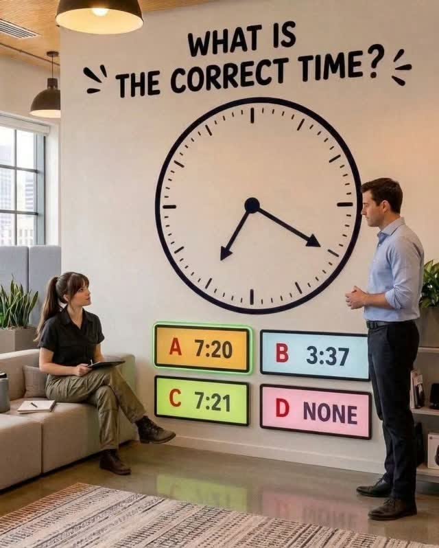 Jaki2w's tweet photo. 🕐 WHAT’S THE CORRECT TIME? 👀

Look carefully at the clock… 🤔
Be honest  A, B, C or D?

Drop your answer before checking the comments! 👇 https://t.co/l8m1m514zH