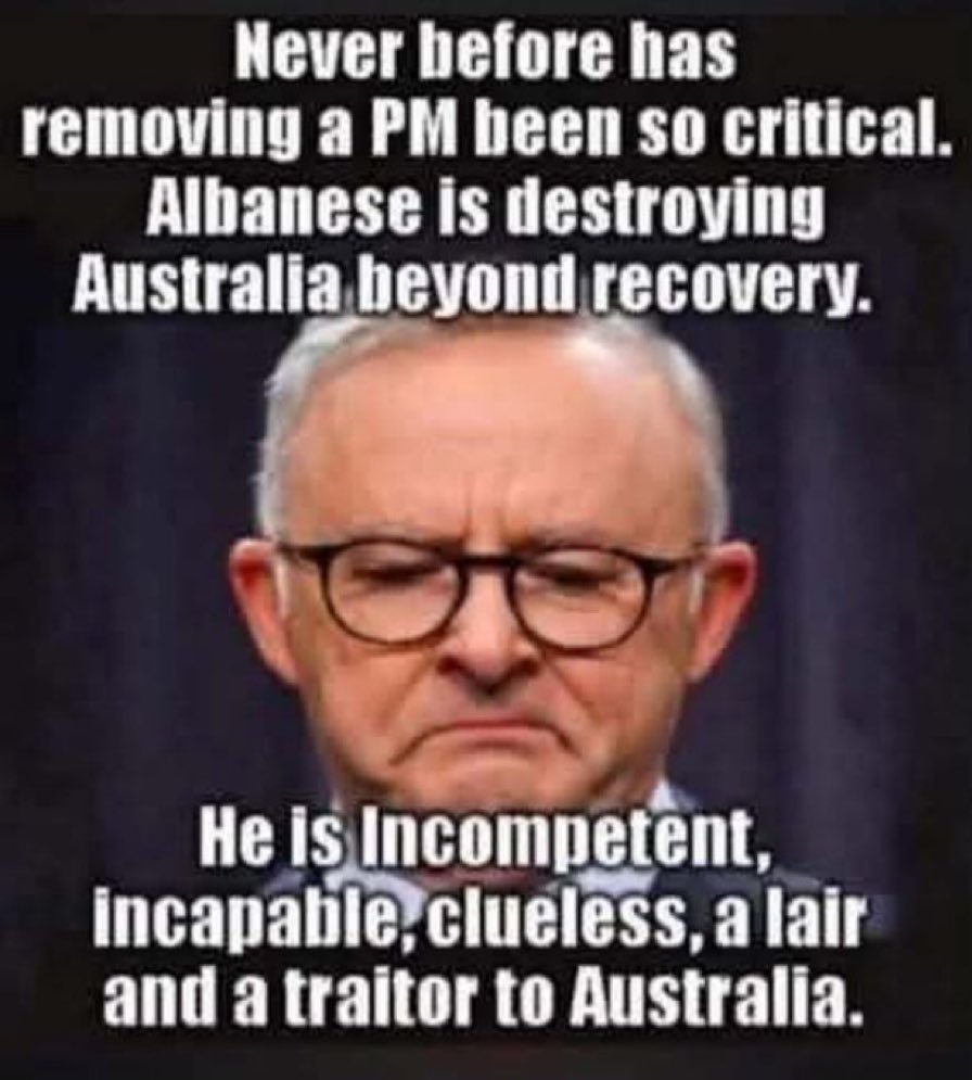 RositaDaz48's tweet photo. Just removing Albanese will not solve Australia’s problems.. the whole party needs to be obliterated.. sent to purgatory for infinity 😏 https://t.co/hUxzQqB3h8