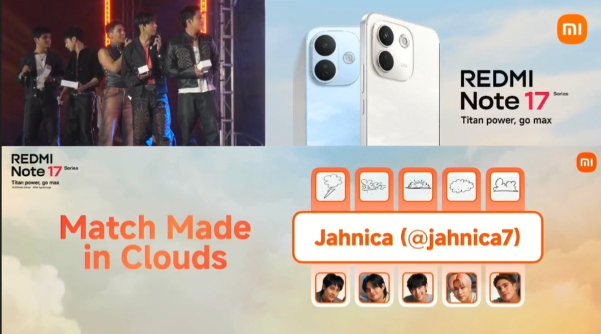 jahnica7's tweet photo. THANK YOU, NINANG @Xiaomi_PH! 🧡

Masaya na akong naka-5/5 na hula sa clouds. Di ko inexpect na ganito yung surprise mo 🥹

I think ikaw talaga yung lucky charm ko. Buti ka pa, palagi mo akong pinipili. Agoy! 😅

REDMI LAUNCH WITH SB19
@SB19Official #SB19 
#REDMINote17SeriesxSB19 https://t.co/qqPHYC0bhz