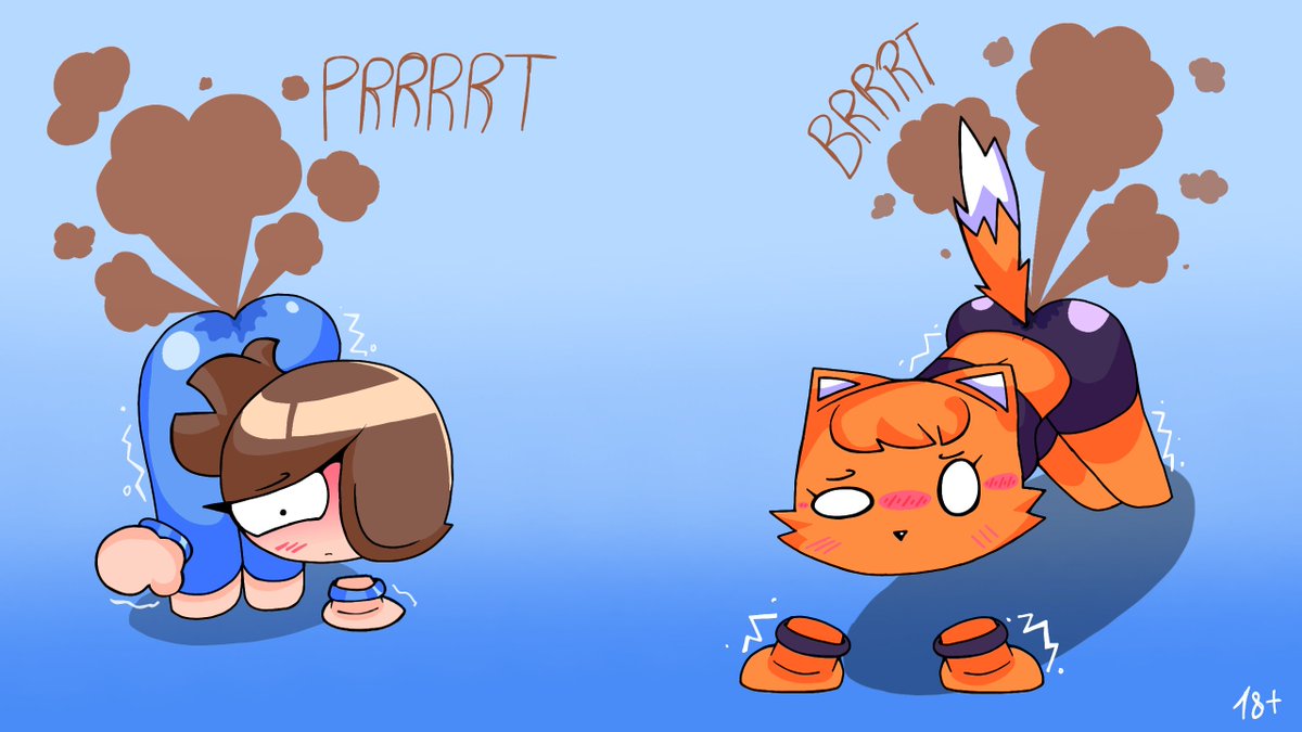 Anima_Toilet's tweet photo. Episode 4 of "Stupid situations" is currently being produced, so enjoy this artwork and a frame from the animation. #fart https://t.co/2gDMMz6fN5