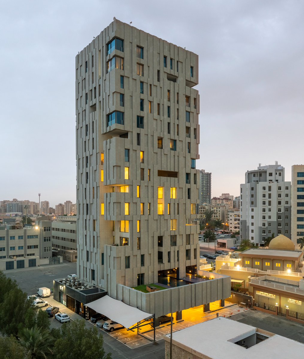 w_emerg's tweet photo. In the Salmiya district of Kuwait City, Kuwait, AGi Architects, led by Joaquín Pérez-Goicoechea and Nasser B. Abulhasan, designed the Wafra Wind Tower, a 13 storey residential building completed in 2017. 
#WafraWindTower #AGiArchitects #Kuwait #KuwaitCity #WindTower #Climate https://t.co/jCpOR2KbCF