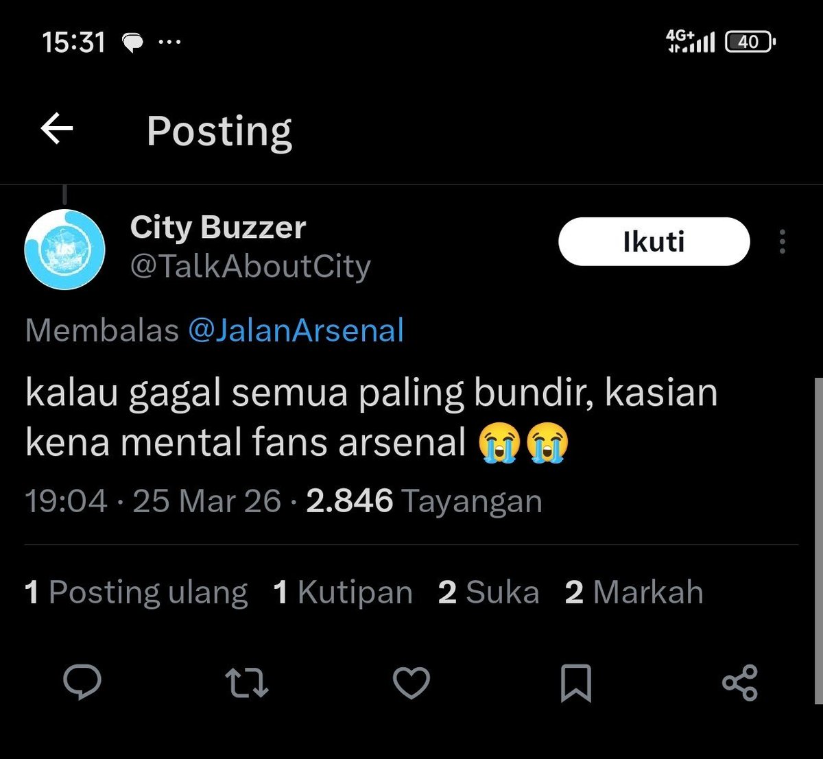 bollaapanas's tweet photo. @Erlinggg_ iya iya sok suci https://t.co/olYPzZiiSz