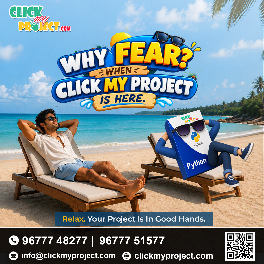 ClickMyProject's tweet photo. 😎🏖️ Why Fear Your Project When ClickMyProject Is Here? 💻✨

#clickmyproject #finalyearprojects #readymadeprojects #engineeringprojects #studentprojects #projectideas #projectsupport #customizedprojects #projectdocumentation #engineeringstudents #collegeprojects https://t.co/zVmM1gj3Rb