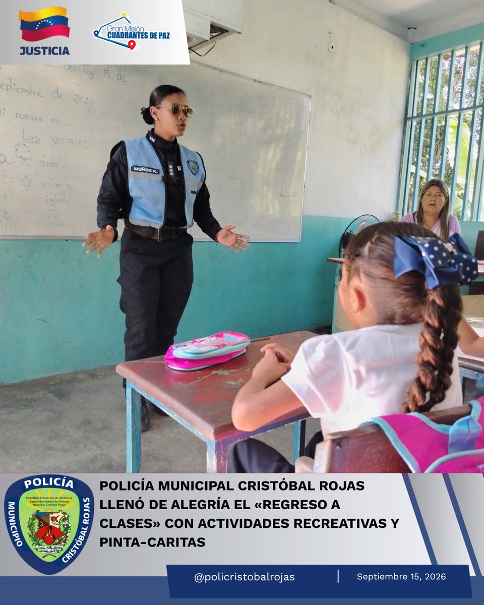 pcristobalrojas's tweet photo. || En el marco de la continuidad del dispositivo preventivo "Regreso a Clases 2026", funcionarios del CPMBCR acompañaron nuevamente a la comunidad escolar en una jornada especial llena de dinamismo, sonrisas y acercamiento comunitario en los planteles educativos del municipio. https://t.co/DsORpKYmZa