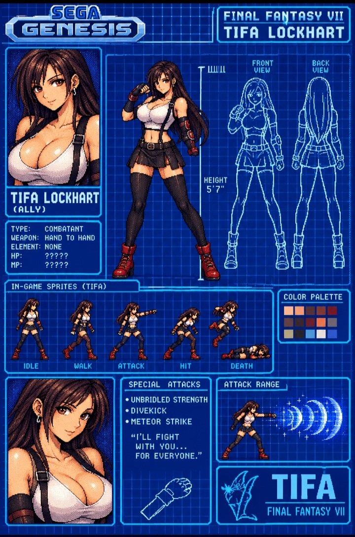 DaminMance's tweet photo. Sega Genesis Final Fantasy 7+
Tifa Lockhart https://t.co/0q1BfZa1Af