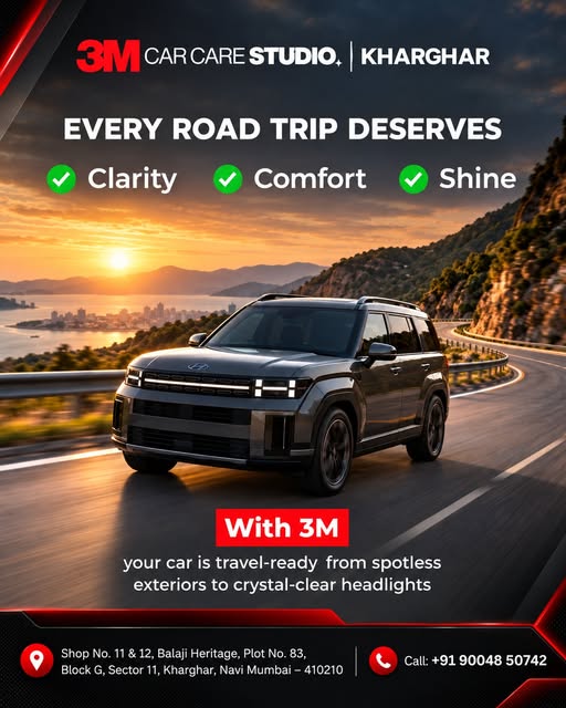 LinetteMeddip's tweet photo. Your car deserves more than a wash. Get ultimate protection and showroom shine at 3M Car Care Studio, Kharghar. PPF, ceramic and graphene coating, sunfilms, and complete detailing. Call +91 9004850742. https://t.co/k8Nml7buEL