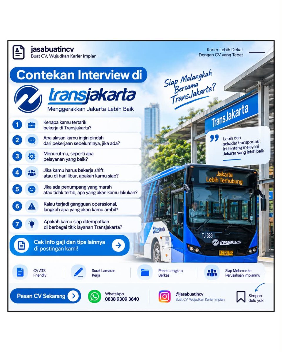 temankerjaaa's tweet photo. Buat yang mau apply di Transjakarta, Lowongannya masih open ya guys... https://t.co/l4Q7vFHkx0