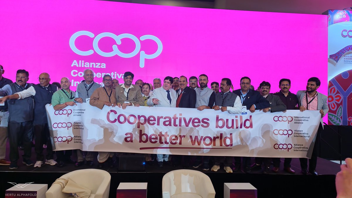 KiritkrJPatel's tweet photo. Heartiest congratulations to our esteemed Chairman, Shri Dileep Sanghani Ji, on his election as an At-Large Director on the Global Board of Directors of the International Cooperative Alliance (ICA). It is a moment of immense pride and joy for the entire IFFCO family and, indeed, for the cooperative movement of India. This remarkable achievement, attained at the ICA General Assembly in Panama City, is a proud victory for the entire cooperative sector of India. Under Shri Dileep Sanghani Ji’s visionary leadership, India’s cooperative movement has earned a stronger voice and greater recognition on the global stage. His election to the ICA Global Board reflects the growing strength, confidence and leadership of India’s cooperatives in shaping the future of the international cooperative movement.

@IFFCO_Coop @Dileep_Sanghani @icacoop @PMOIndia @MinOfCooperatn @PIB_India