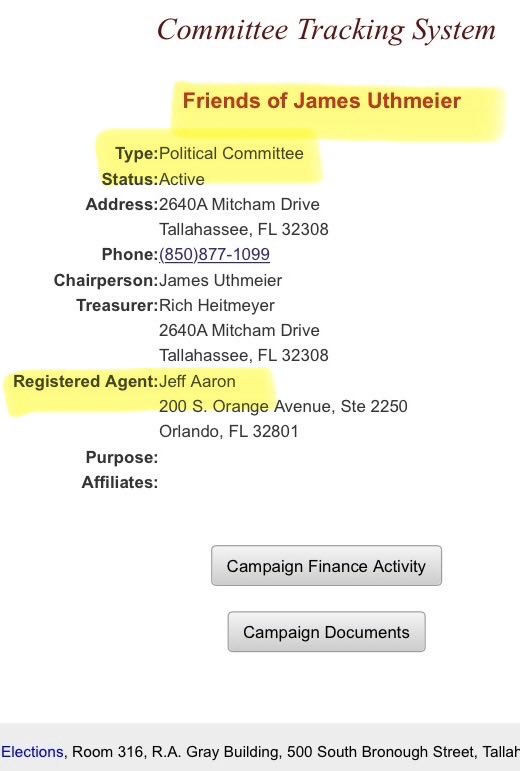 Sporaticus_'s tweet photo. Prob pure coincidence the guy hired as Hope FL Fdn’s attorney on Oct 14—the same day the board was informed of a $10m “donation” from a Medicaid settlement &amp; an unsolicited $5m “grant” request the FL Chamber sent the day b4 (Sunday)—also runs James Uthmeier’s political committee https://t.co/hiFCko1kBs