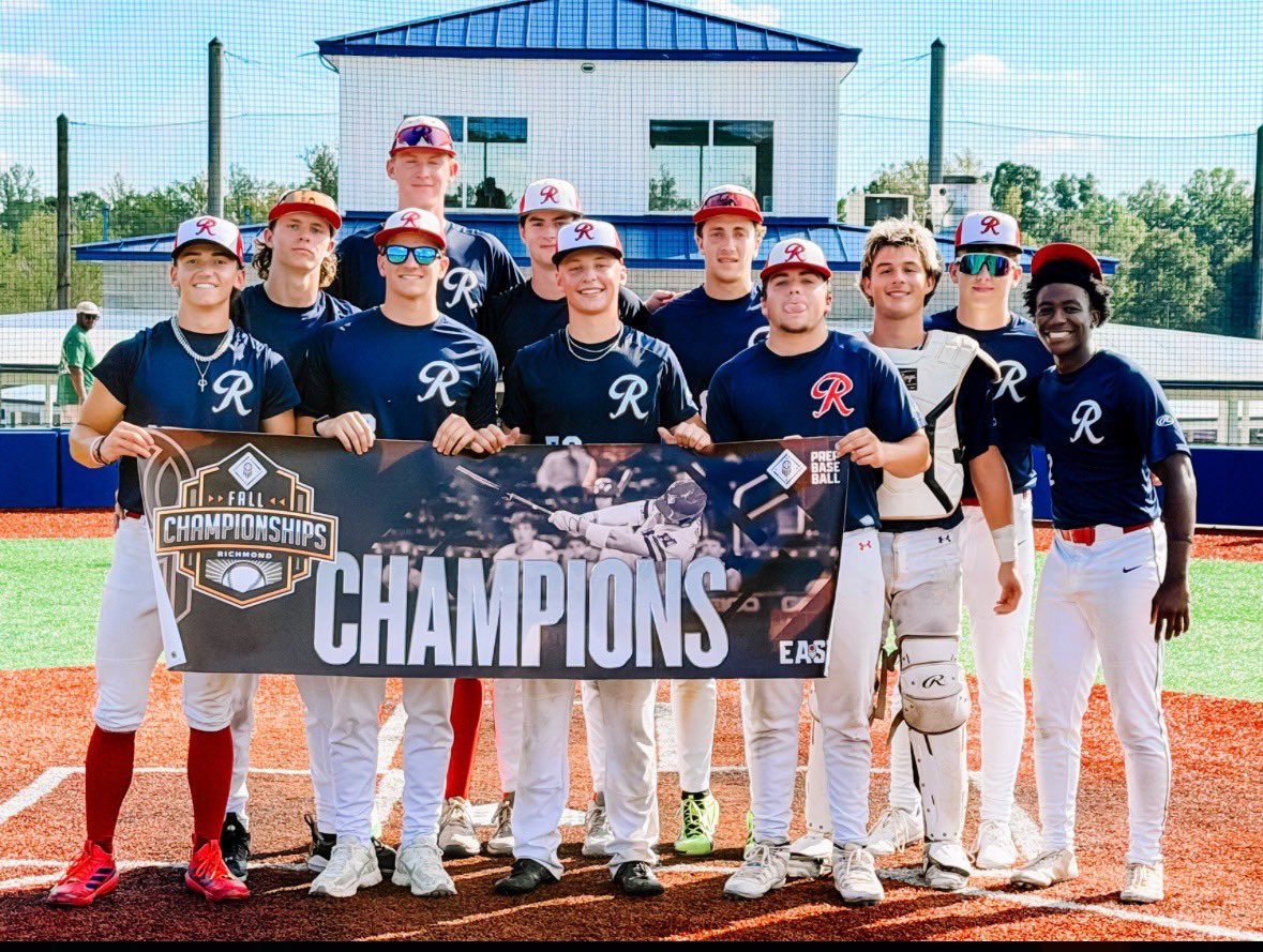 BrayRobinson11's tweet photo. Fun time playing and winning in the @PrepBaseballVA fall championship with the @RichmondBraves. Have some good things to take away from this tournament!

BA- .500 on the weekend 
OPS- 1.283
SLG- .700
✅4IP- 0 hits/0runs 5K’s
FB-87-89
 
Video⬇️
@JJonesPBVADC @ksallday19 @Mmball25 https://t.co/r8FVheg71E