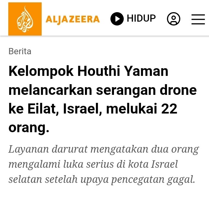 dina_sulaeman's tweet photo. Houthi Serang Mekah?

Sejak tahun 2015 hingga saat ini, propaganda perang Arab Saudi terhadap kelompok Houthi [Ansharullah] terus-menerus menyebarkan klaim palsu bahwa Houthi [Ansharullah] berupaya menghancurkan Makkah dengan rudal. 

Dengan cara inilah Arab Saudi membangun dukungan publik untuk melanjutkan pengepungan dan genosida di Yaman, yang tahun 2021 saja sudah merenggut 377.000 nyawa, 1,5 juta hidup dalam kemiskinan ekstrem [data PBB]. 

Setiap kali Ansharullah melakukan langkah untuk melawan pengepungan Arab Saudi, muncul kembali propaganda mengenai "rudal Houthi yang menargetkan Makkah." Padahal tak ada bukti apapun.

Sampai kapan netizen Wahaboy mau ditipu rezim Saud, si pelaku genosida terhadap sesama bangsa Arab, lalu ikut menanggung dosanya? 

Yang harusnya jadi pelajaran buat kita: bangsa Yaman yang sudah ditindas habis-habisan itu tetap gigih melawan, dan tetap membela Palestina.

Foto: anak kelaparan di  Yaman