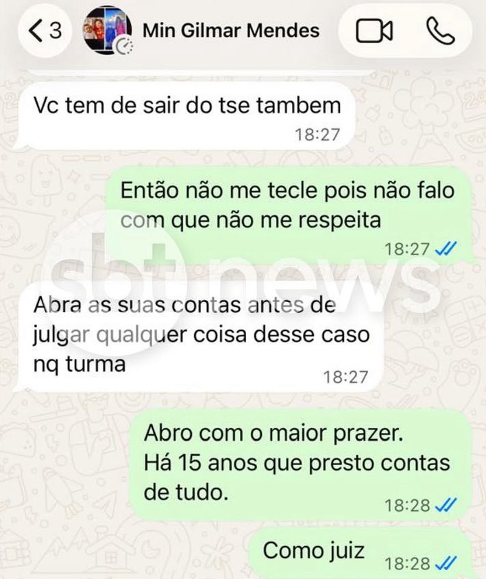 cassioolivveira's tweet photo. 🚨 Vaza conversa no WhatsApp do Gilmar Mendes dando aquele apavoro no Nunes Marques, hoje, antes da Sessão do STF https://t.co/7HrlH4a0PZ
