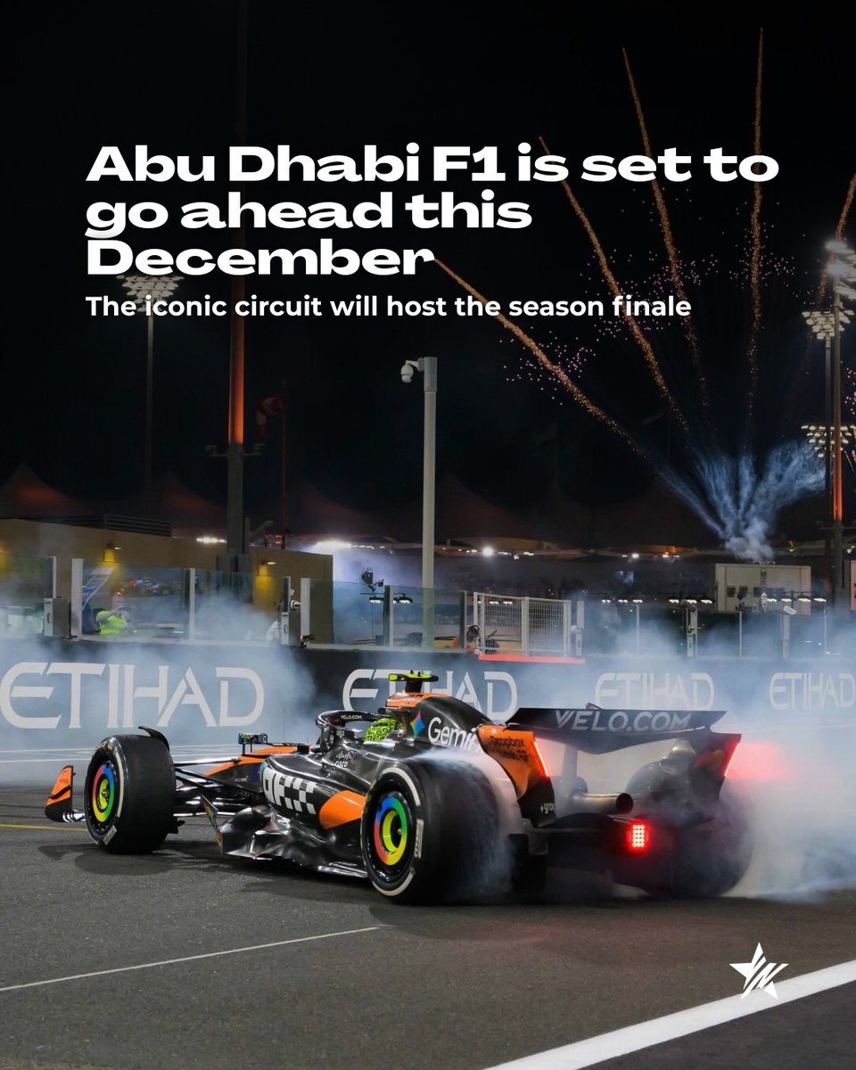 LessieSpiroff's tweet photo. Formula 1 CEO Stefano Domenicali confirms the 2026 Abu Dhabi Grand Prix remains on the calendar. A final decision is expected in September, but the season finale is set for Yas Marina Circuit in December. https://t.co/HjKBGfMJbP