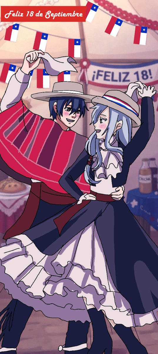 Worldflagsni's tweet photo. Happy September 18th! 🇨🇱🎉 Zasa and Kamamoto join the party, dancing a *cueca* full of style and elegance. 💃🕺
Kamamoto / Japan and Zasa / Chile belong to @worldflagsorg
#worldflags_fa #ワーフラ #ワールドフラッグス #worldflags #worldflags_samurai #illustlation #Warfla https://t.co/GAkdkVfWik