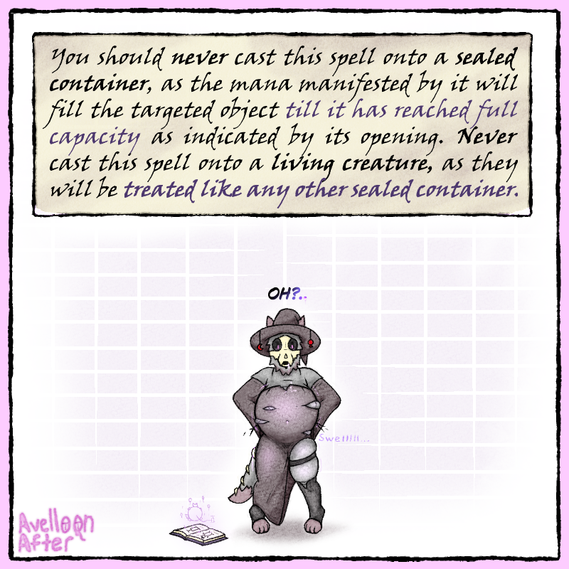 AvelloonAfter's tweet photo. Avel was looking for a quick way to become the biggest new sorcerer around, unfortunately they didn't decide to read the full spell before casting it on themselves. Now they get to be pumped full of mana till they're the biggest creature around, hopefully they can hold it all... https://t.co/bD8zbP0DNF