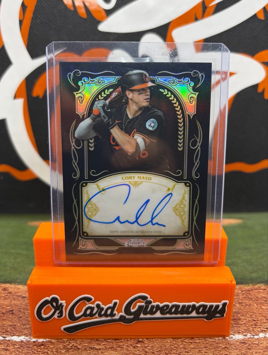 OsCardGiveAways's tweet photo. ORIOLES WIN!! Like retweet and follow! I’ll select one lucky follower tomorrow to receive this Coby Mayo Ink Strokes autograph! #Birdland https://t.co/Kxb7qDVVdJ