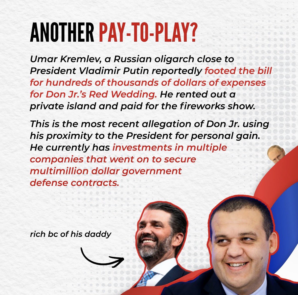 VotesBlue2's tweet photo. @DonaldJTrumpJr #PutinsPuppet2 https://t.co/iekkZ4ROFB