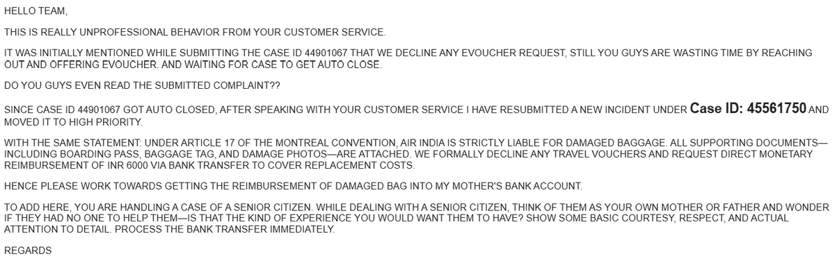 iclickshots's tweet photo. We want Indian brands to win globally, but @airindia makes it hard. Frontline support passes the buck, and backend teams don't even read case details before pushing copy-paste responses. Terrible service! https://t.co/6AMOe0Iy4k