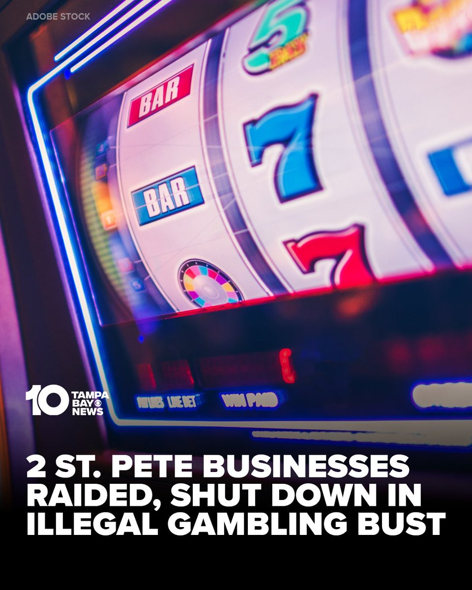 10TampaBay's tweet photo. Two businesses in St. Petersburg have been shut down after state gaming officials say they were operating illegal gambling operations: https://t.co/BM0YhoNFpb https://t.co/uItji2C0at