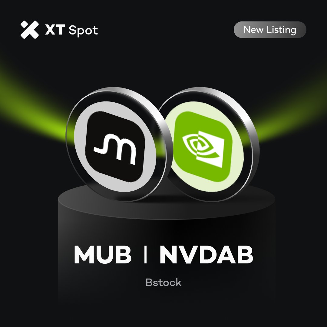 XTexchange's tweet photo. 🚀 #XTlisting: $MUB (MUB) &amp; $NVDAB (NVDAB)

✅ Deposit Time: Opened
✅ Trading Time: 03:00 on September 16, 2026 (UTC)
✅ Withdrawal Time: 03:00 on September 17, 2026 (UTC)

Trade NOW ⤵️
https://t.co/2vdBbvZYUk https://t.co/H8o2VKjtzV