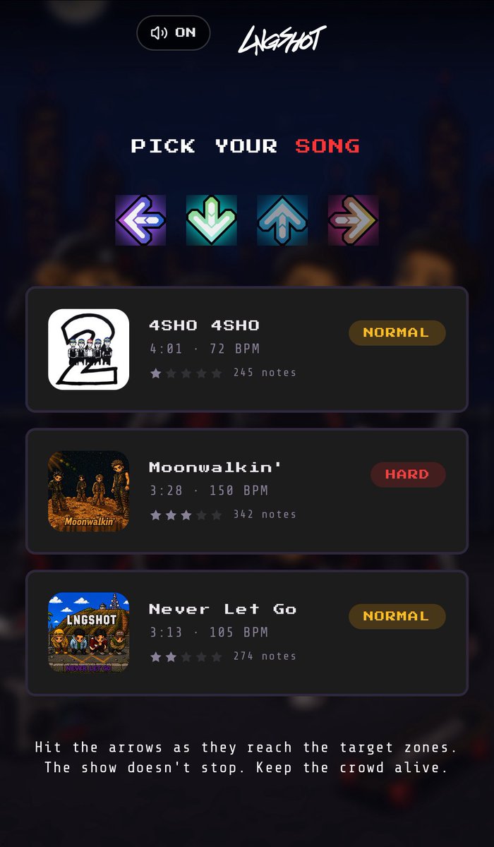 boygrouppopbase's tweet photo. #LNGSHOT has launched a free rhythm game titled 4SHOVILLE, which includes their tracks. More details at https://t.co/qaaQT6xpZL. https://t.co/apZ8TY4DcW