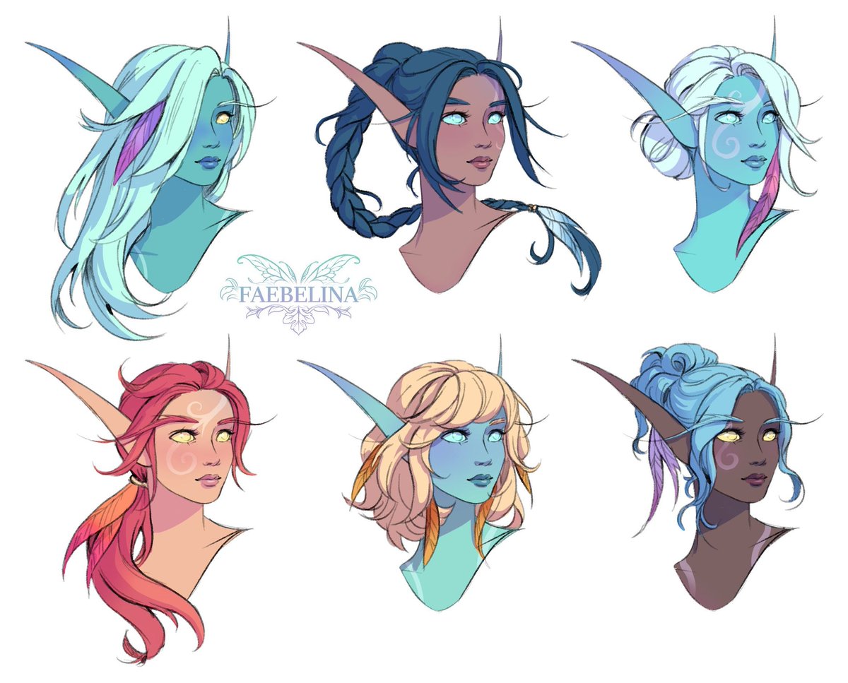 Faebelina's tweet photo. I'm pretty excited about Forever 💜 here are some skyborne-inspired hair doodles just for fun! https://t.co/fNwKQklDTP