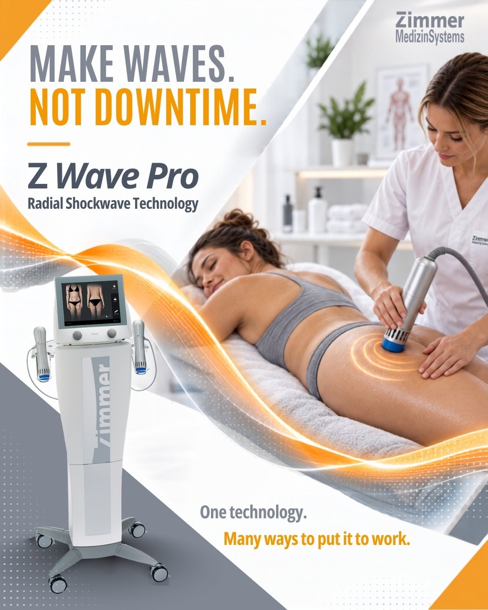 Zimmer_USA's tweet photo. ✨ MAKE WAVES. NOT DOWNTIME.
Many practices first discover #ZWave for #cellulite—then discover just how versatile radial #shockwave technology can be.
Non-invasive. Comfortable. No disposables. No downtime.
One technology. Many ways to put it to work.
🔗 https://t.co/1PVipZXKyu https://t.co/UuEy41UJcy