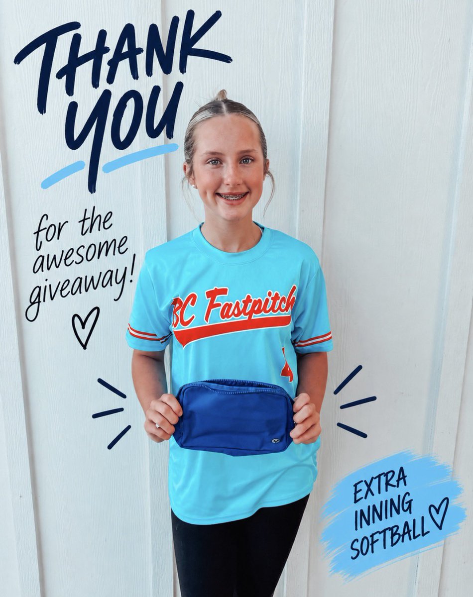 BrileyFerg2030's tweet photo. Thank you so much @ExtraInningSB for the awesome belt bag! I was so excited when I found out I won the giveaway, and I love it!

Can’t wait to use it at the ballpark. Thank you again for the giveaway and for supporting softball players like me!

#ExtraInningSoftball #BCFastpitch #ClassOf2030