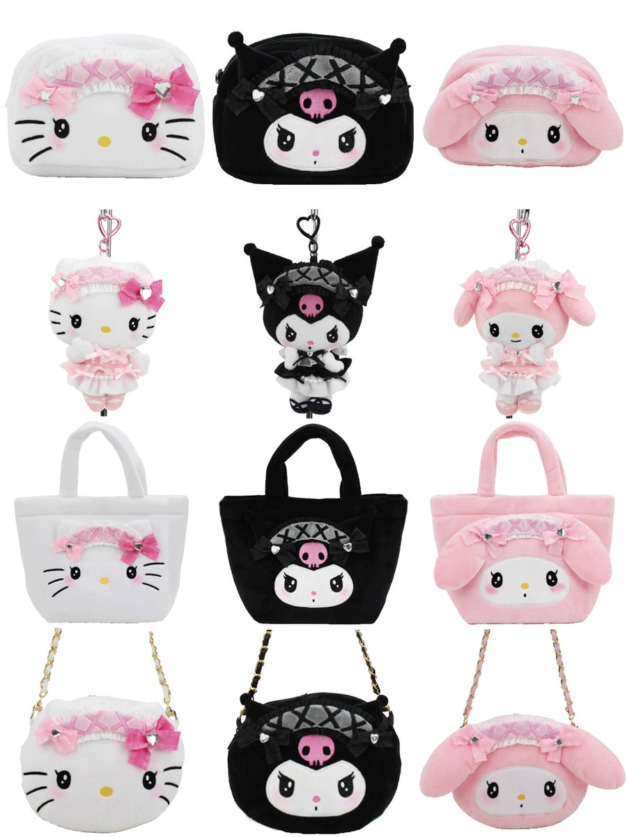 sanrio_oshikatu's tweet photo. ＼⚠️新商品📣🆕／
『サンリオキャラクターズ ロリータデザインシリーズ』発売開始🥹🩷
レースとフリル、リボンがたっぷりあしらわれていて、甘くてガーリーな世界観がぎゅっと詰まってて可愛すぎる…🎀✨
もう発売開始してるのでぜひチェックしてみてね🙆‍♀️

🔗楽天：https://t.co/V38SNCCp0C

📅発売日：2026年9月
📝ラインナップ：
ダイカットポーチ（全3種）･･･ 2,420 円
ぬいぐるみマスコットポーチ（全3種）･･･ 2,970 円
ダイカット手提げ（全3種）･･･ 2,750 円
ダイカットショルダー（全3種）･･･ 3,080 円

#サンリオキャラクターズ #ロリータデザインシリーズ #pr