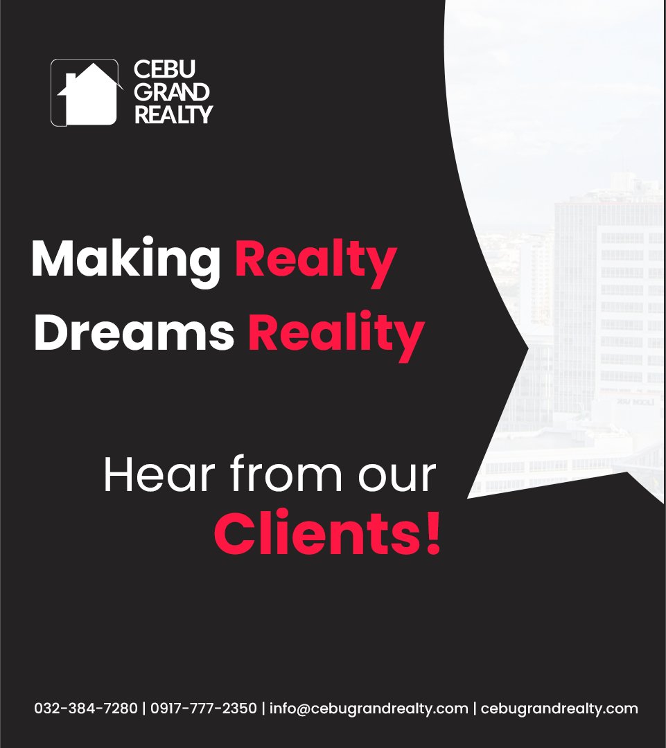 CebuGrandRealty's tweet photo. ⭐⭐⭐⭐⭐

“Professional, reliable, and always attentive to what I needed.” — Saint John Milallos

Thank you for trusting Cebu Grand Realty—and kudos to Grace! 🏙️✨

📲 0917-777-2350
🌐 https://t.co/wdq5r6E7DY

#CebuCondo #ClientTestimonial #CebuGrandRealty https://t.co/898K8ipDtS