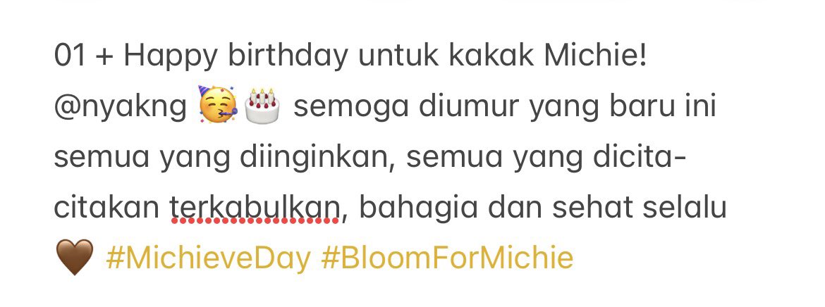 yiyi_zip's tweet photo. 𝗙𝗼𝗿𝗺𝗮𝘁 𝗥𝗲𝗽𝗹𝘆 🐈‍⬛💬

Nomor + Ucapan Happy Birthday dan wish untuk kakak Michie @nyakng + #MichieveDay #BloomForMichie https://t.co/UfVb16HvTF
