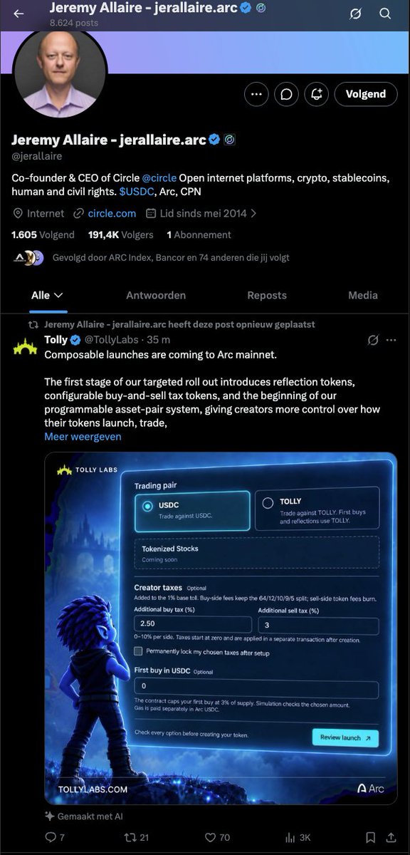 cryptokans's tweet photo. WHAT A CHAD @jerallaire FOR SEING THE VISION OF @TollyLabs https://t.co/MEoHTynDCA