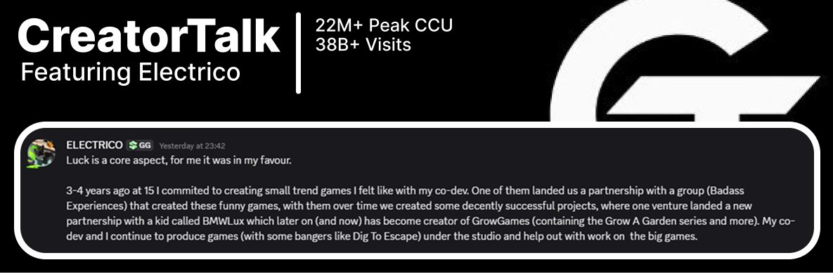 CreatorTalkings's tweet photo. "Luck is a core aspect, for me it was in my favour."

I asked @Electrico11HD, a producer @ Grow Games, how he got into the place he is in today 👇 https://t.co/6kZtIgqOkc