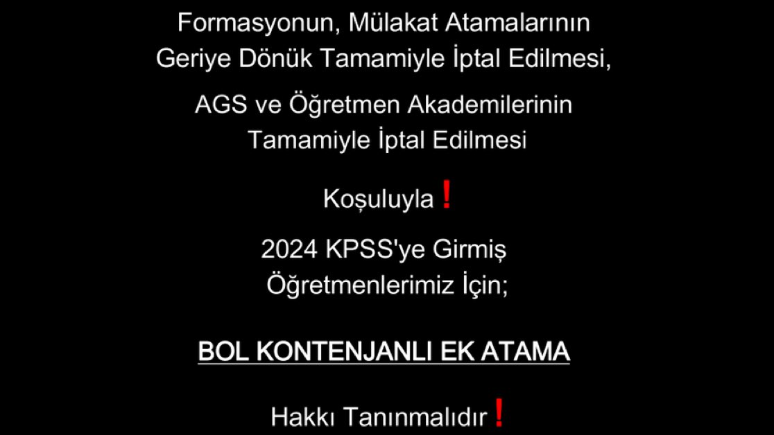 ozanozturk_tr's tweet photo. Akademisi Öğretmen Akademisi 2026 AGS Norm Fazlası Resen Atama İl Emri İl Dışı Türkiye Yüzyılı

2024 KPSS Koşullu Ek Atama

#TümNormlarAçılsın2ilDışı #VakitSonKpssEkAtama #OkullaraSonKpssEkAtama https://t.co/lNd6ON18fb