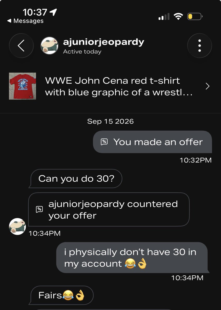 enjoyablefart's tweet photo. just accept my offer bro https://t.co/g6ciXmtS5f