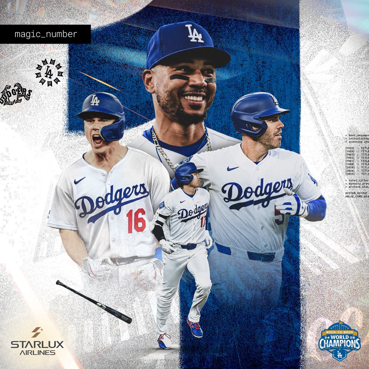 Dodgers's tweet photo. Magic number: 1️⃣ https://t.co/G3WvYrAsMr