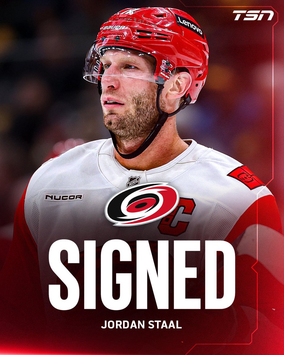 TSN_Sports's tweet photo. The Hurricanes have signed Jordan Staal to a one-year contract extension.

The deal will pay Staal a base salary of $900,000, with a $4 million signing bonus and up to $5.1 million in additional performance bonuses. https://t.co/5QrqeGrKVj