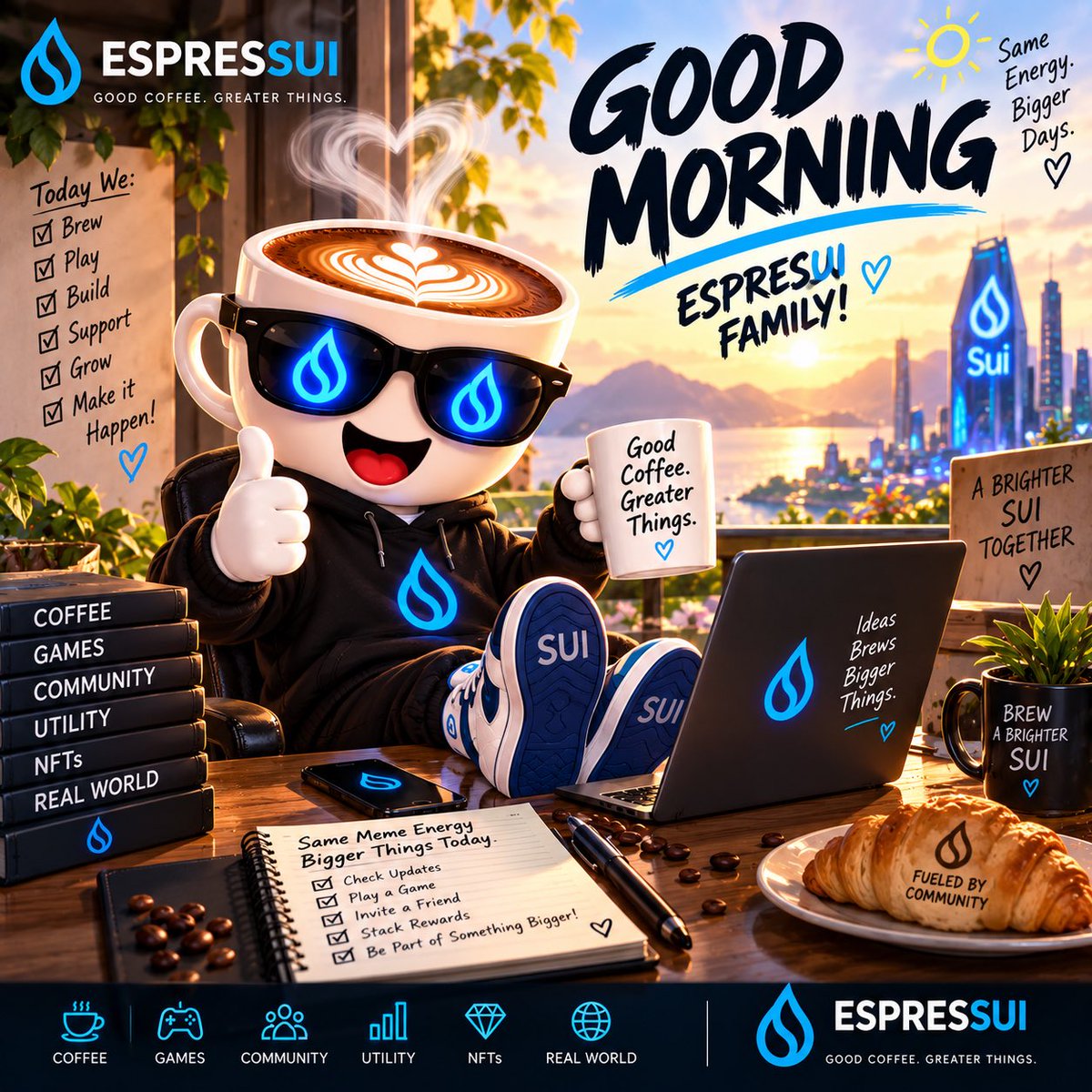 EspresSui's tweet photo. We have got a little announcement brewing for later today… 👀☕

That’s all we are saying for now. 😘

Till then… keep brewing! ☕💧

$ESPRESSUI #SUI https://t.co/fV6gZeIoT2