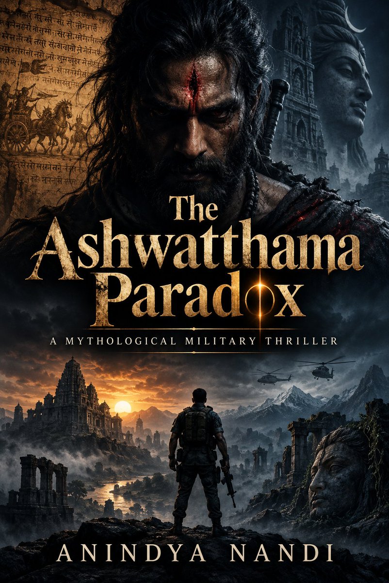 anindya384's tweet photo. Was Ashwatthama really cursed by Krishna to remain immortal until the end of Kali Yuga?

This is one of those cases where popular mythology and the text people cite are not quite the same thing.

Most of us know the familiar version.

After the Kurukshetra war, Ashwatthama kills the sleeping sons of the Pandavas, later releases the Brahmashiras weapon and directs it toward Uttara’s womb. Krishna saves the Pandava line and curses Ashwatthama to wander the earth, wounded and unable to die, until the end of Kali Yuga.

The first part is broadly rooted in the Mahabharata.

The last phrase needs a caveat.

In the Sauptika Parva, Krishna’s punishment is described as a terrible wandering lasting 3,000 years. Ashwatthama is condemned to isolation, disease and suffering after surrendering the jewel from his forehead.

Later Hindu tradition, however, counts Ashwatthama among the Chiranjeevis, the long-lived or immortal figures believed to endure through the ages.

Over centuries, these two traditions have effectively fused in popular memory.

So is it wrong to call Ashwatthama immortal?

Not in the broader Hindu traditional sense.

But if someone says, ‘The Mahabharata explicitly says Krishna cursed him to live until Kali Yuga ends,’ that statement is more precise than the textual evidence permits.

And this distinction is fascinating because Ashwatthama’s punishment is not really about the number of years.

It is about something darker.

Death normally ends suffering. Krishna’s sentence denies Ashwatthama that escape for an almost unimaginable span of time.

He does not receive immortality as Hanuman receives longevity in devotional tradition. He receives continued existence stripped of honour, companionship and relief.

That is why, when I built The Ashwatthama Paradox, I was interested less in ‘What if an immortal warrior is still alive?’ and more in another question:
https://t.co/vab07XPA1s

What if immortality itself is the punishment?

In the novel, Major Arjun Rathore encounters a modern world obsessed with extracting the secret of eternal life. The Trinity and Vajra Syndicate see immortality as technology to be acquired and weaponised.

Ashwatthama knows what they do not.

Living forever and wanting to live forever are two completely different things.

The manuscript puts it plainly through Ashwatthama: his immortality was ‘a punishment, not a gift’.

That is where mythology becomes a thriller, and the old curse becomes a modern question.

If science offered humanity immortality tomorrow, would we actually understand what we were asking for?

~Anindya