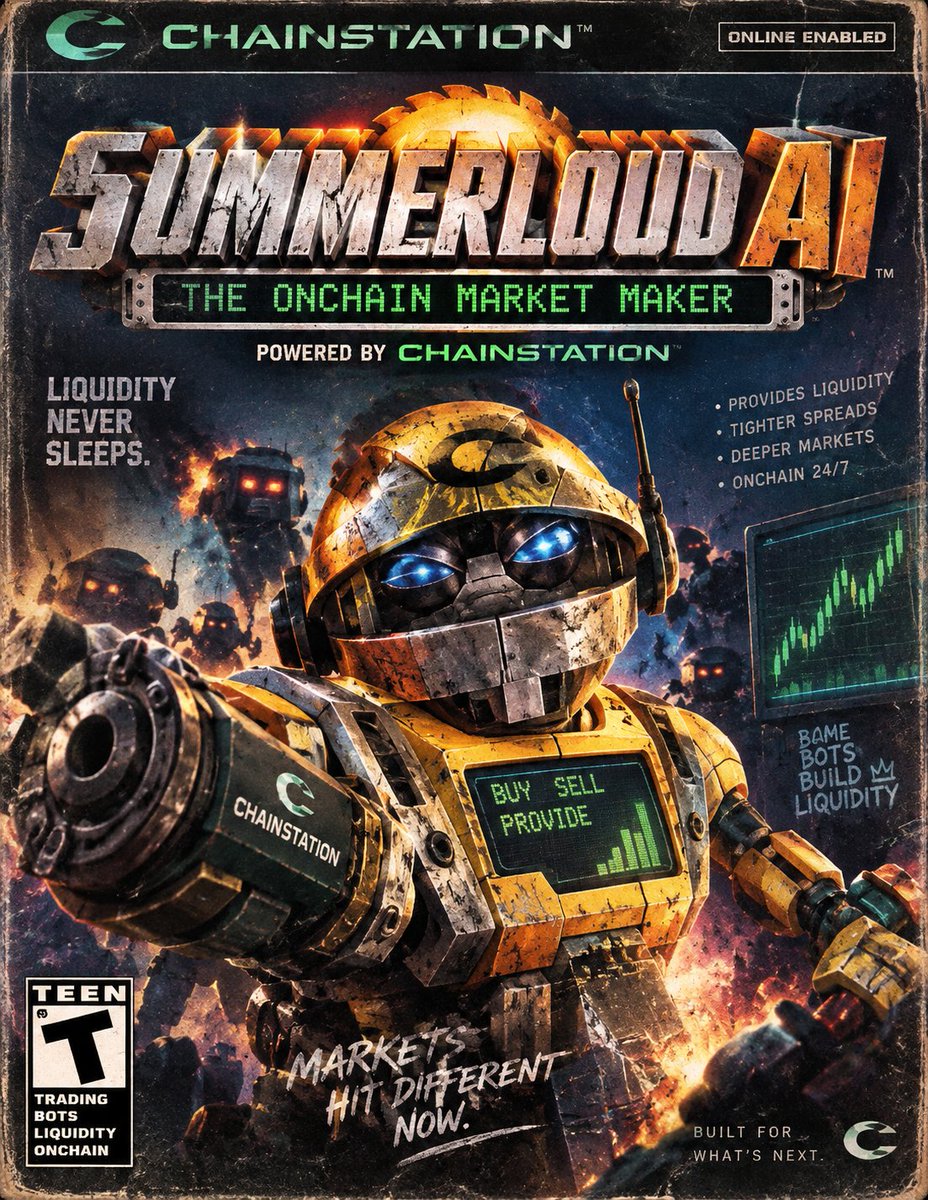 chainstationx's tweet photo. Price action got loud so we built our own wintermute
except it has one job
accumulate more $CSX.

meet SUMMERLOUD AI
chainstation’s onchain market maker

And the machine is hungry.
- chainstation https://t.co/i7pK8uvX8o