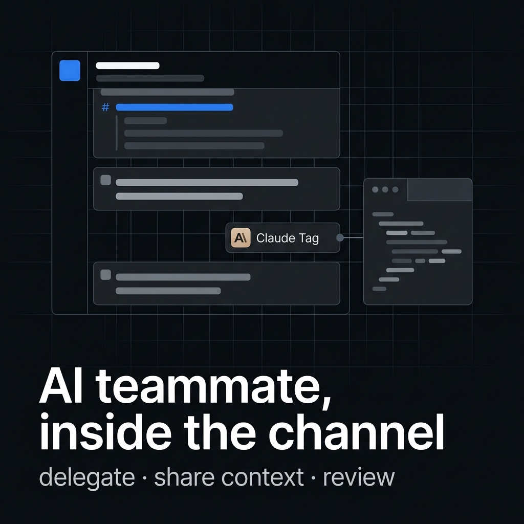 blacktiercircle's tweet photo. Anthropic’s Claude Tag brings an AI teammate into Slack: tag it in a channel, let it use shared context and connected tools, then review the work together.

The shift: AI moves from chat window to team workflow. Guardrails and scoped permissions matter more than ever. https://t.co/zEgnVTPO7r