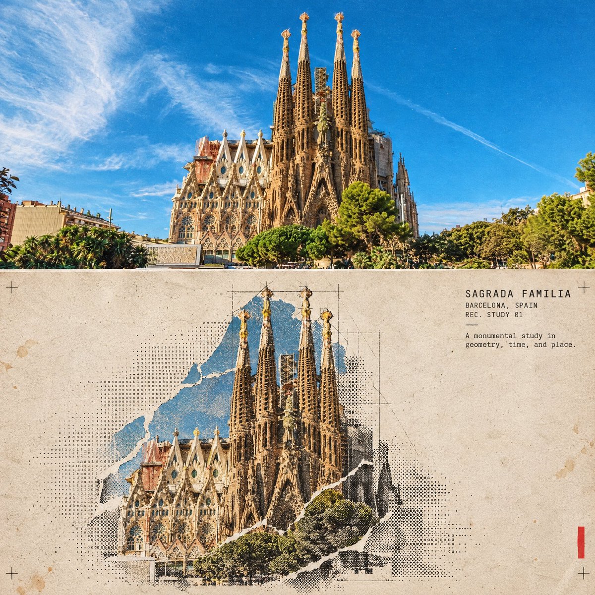 Halftone Architecture Poster