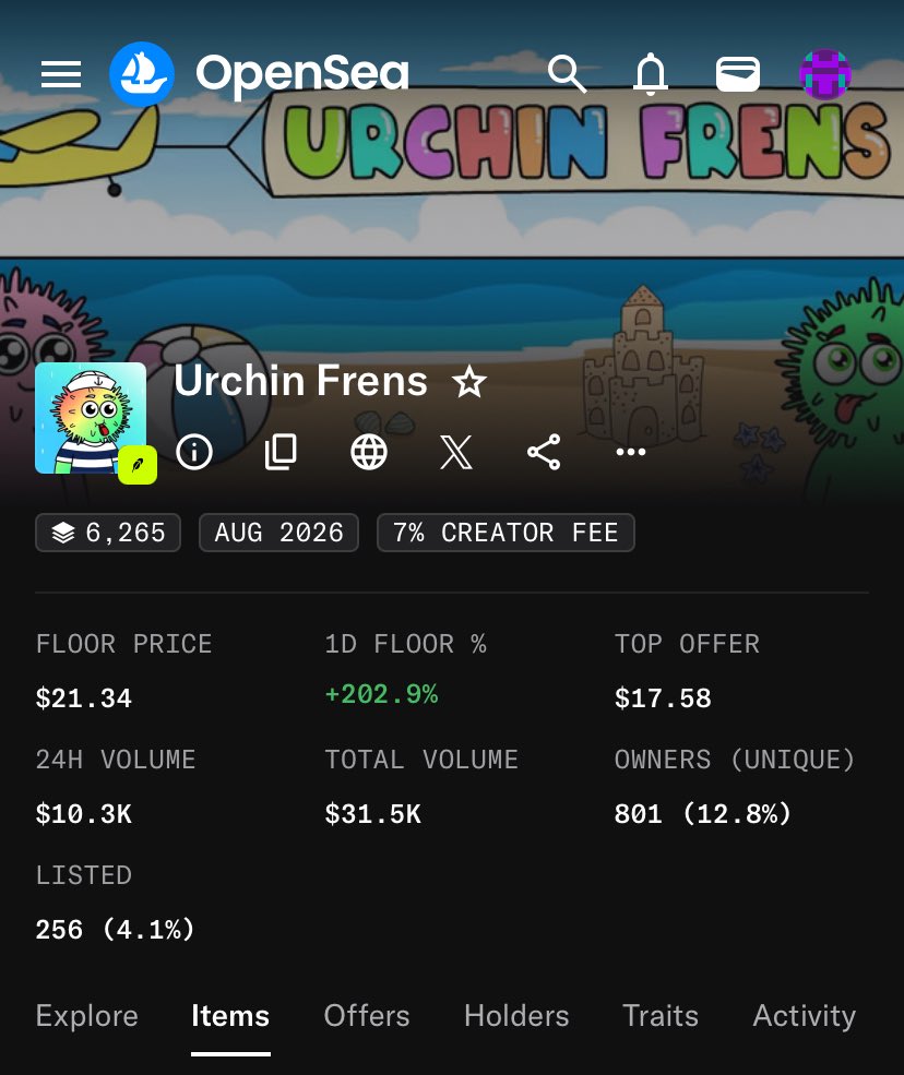 BarryDC_mania's tweet photo. I know i should let it go but i bought urchin frens for $1, sold for $3 and now it’s at $21 https://t.co/W8ffU7dr1J
