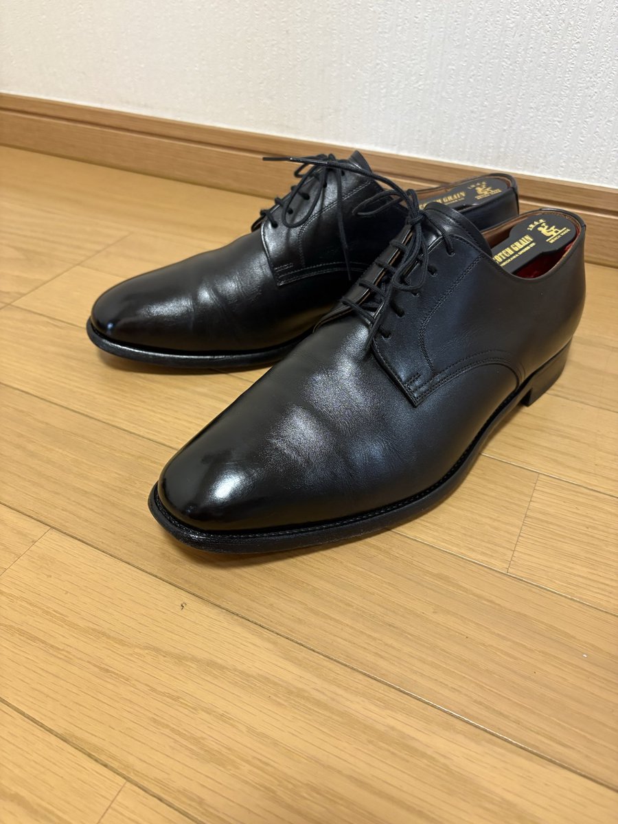 taka___2002's tweet photo. おはようございます。
今日は仕事アポ流れたので完全休日からのプレメンテ

相手方がどんな人であろうと対応できる革靴達🫡
いい革なのでビッカビカに光ってくれます✨
ここまで雨降るともう一足雨用欲しい https://t.co/0FU3Bk5oTq