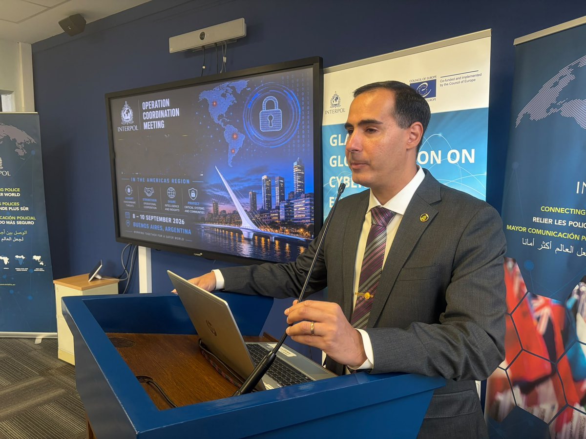 INTERPOL_Cyber's tweet photo. Last week, INTERPOL's Americas Cybercrime Desk brought together +20 experts in Buenos Aires to address ransomware.

Together, 12 countries &amp; partners @trendaisecurity, @GroupIB &amp; @Scitum_MX worked to:
✅Improve coordination
✅Strengthen disruption &amp; investigation procedures. https://t.co/HkkZ5MHqtQ