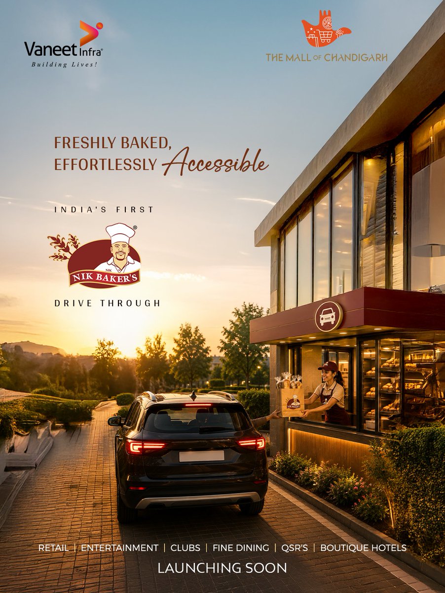 Infra_Vaneet_'s tweet photo. Drive in. Pick up. Savour the moment.

Experience India's First NIK Bakers Drive Through, only at The Mall of Chandigarh, where convenience is always on the menu.

Launching Soon

Retail | Entertainment | Boutique Hotels | Fine Dining | QSR's | Clubs

[ The Mall of Chandigarh ] https://t.co/4wozuTUVyL