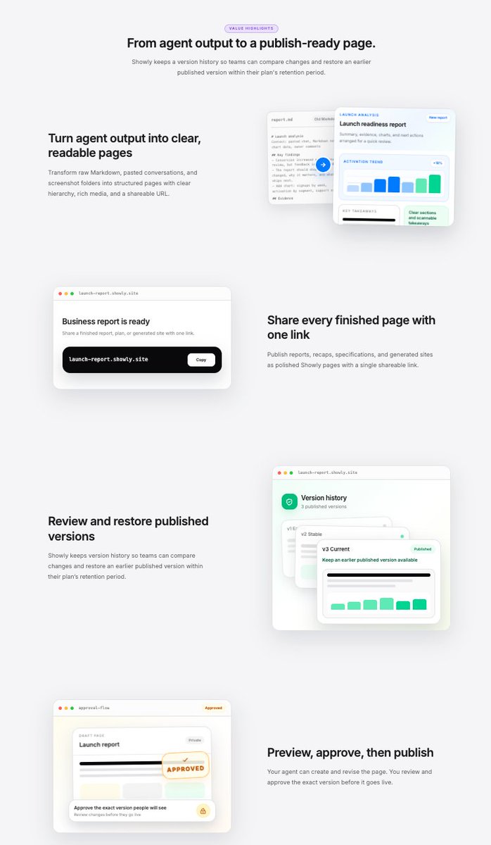 Emma_Sterluulf1's tweet photo. You control access.

Every update is saved.

Choose to keep things private, add password protection, or only allow specific emails and company domains.

Once it is perfect, make it fully public.

You can always revert to a previous version whenever you need.

The flow is simple:

Preview → Approve → Publish → Restore.