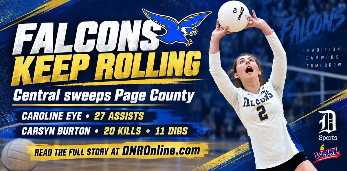 VTCody's tweet photo. Caroline Eye and Carsyn Burton continued to produce as Central volleyball swept Page County on the road | Story: https://t.co/QONrYpw5cM https://t.co/4BPWvhKki5